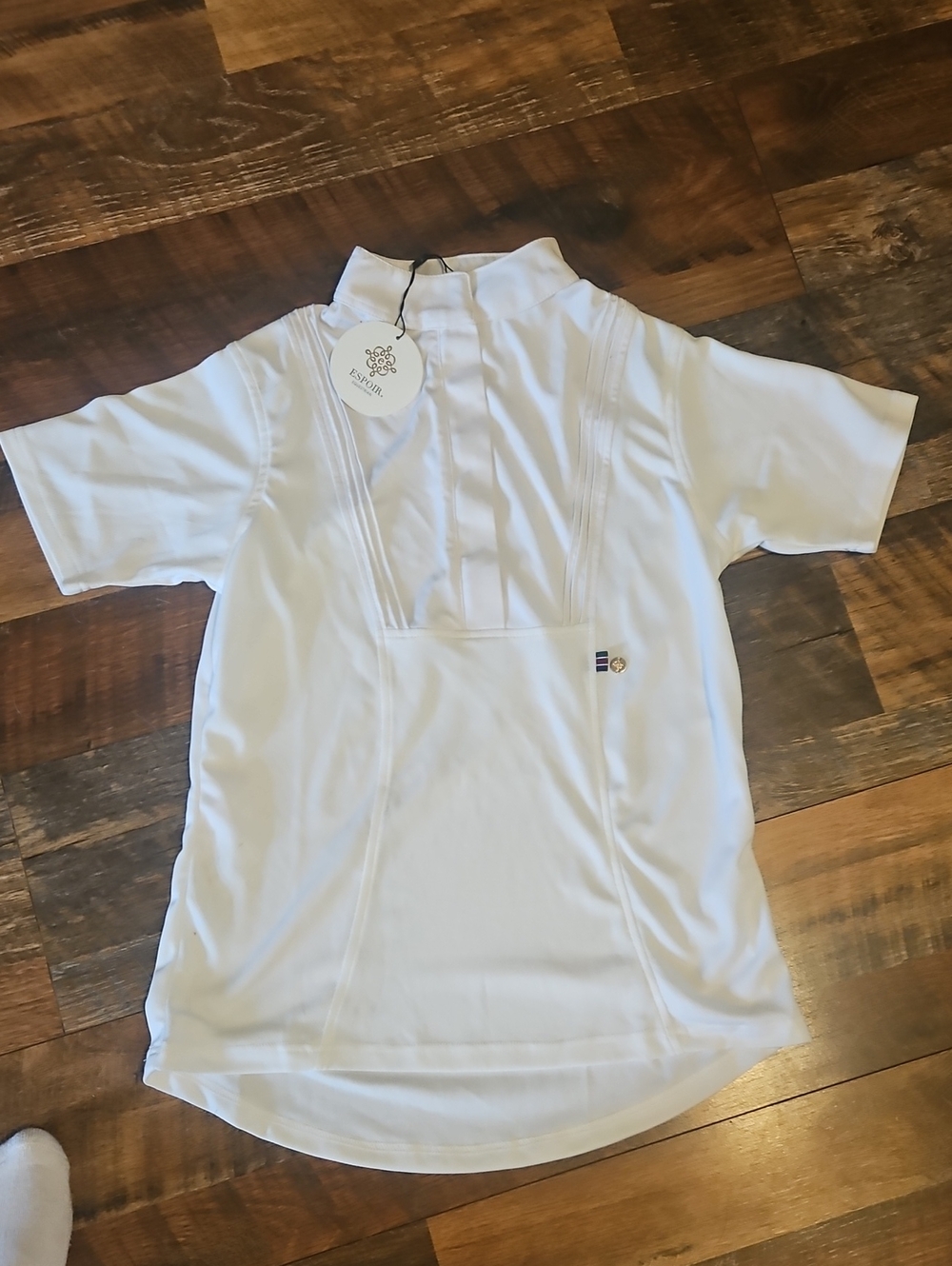 Espoir Pleated Short Sleeve Show Shirt